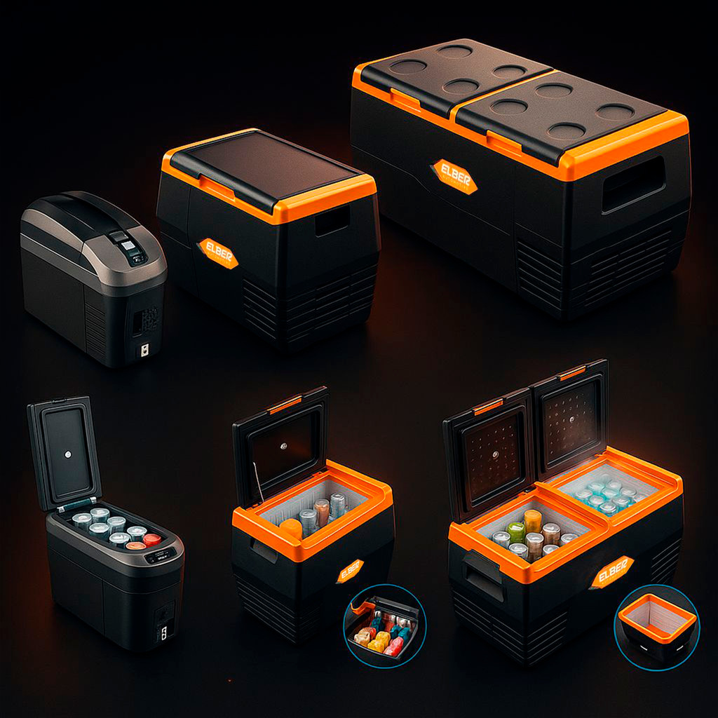 Geladeira Portátil Carro Caminhão Camping 18 Litros 35 Litros 75 Litros 12v 24V Com Aplicativo Elber em Oferta na Shopee