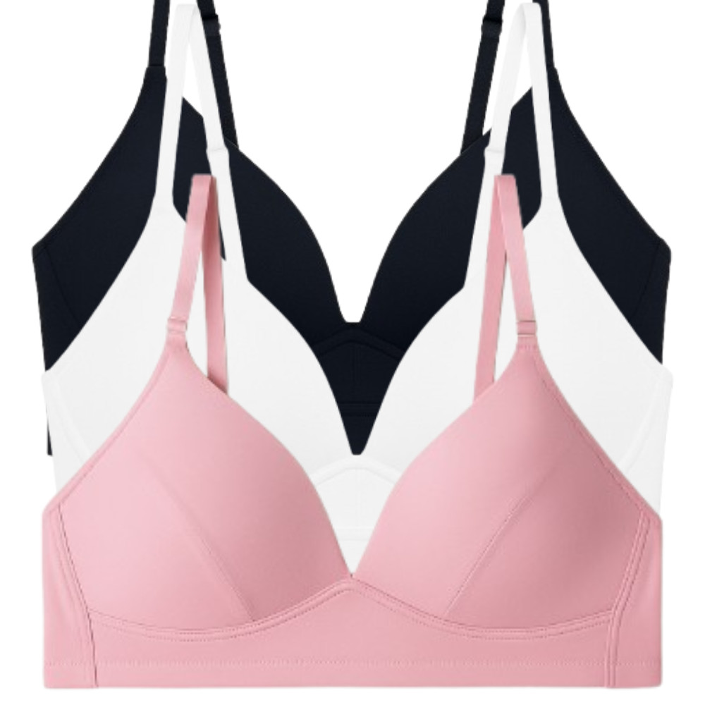 Kit 3 Sutiã Com Bojo Soft Básico Feminino Top Confortável Academia Alça Fina Adulto Soutien Sem Aro em Oferta na Shopee