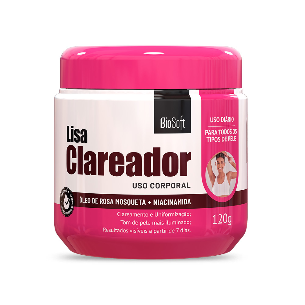 Creme Lisa Clareador Corporal Rosa Mosqueta 120g em Oferta na Shopee