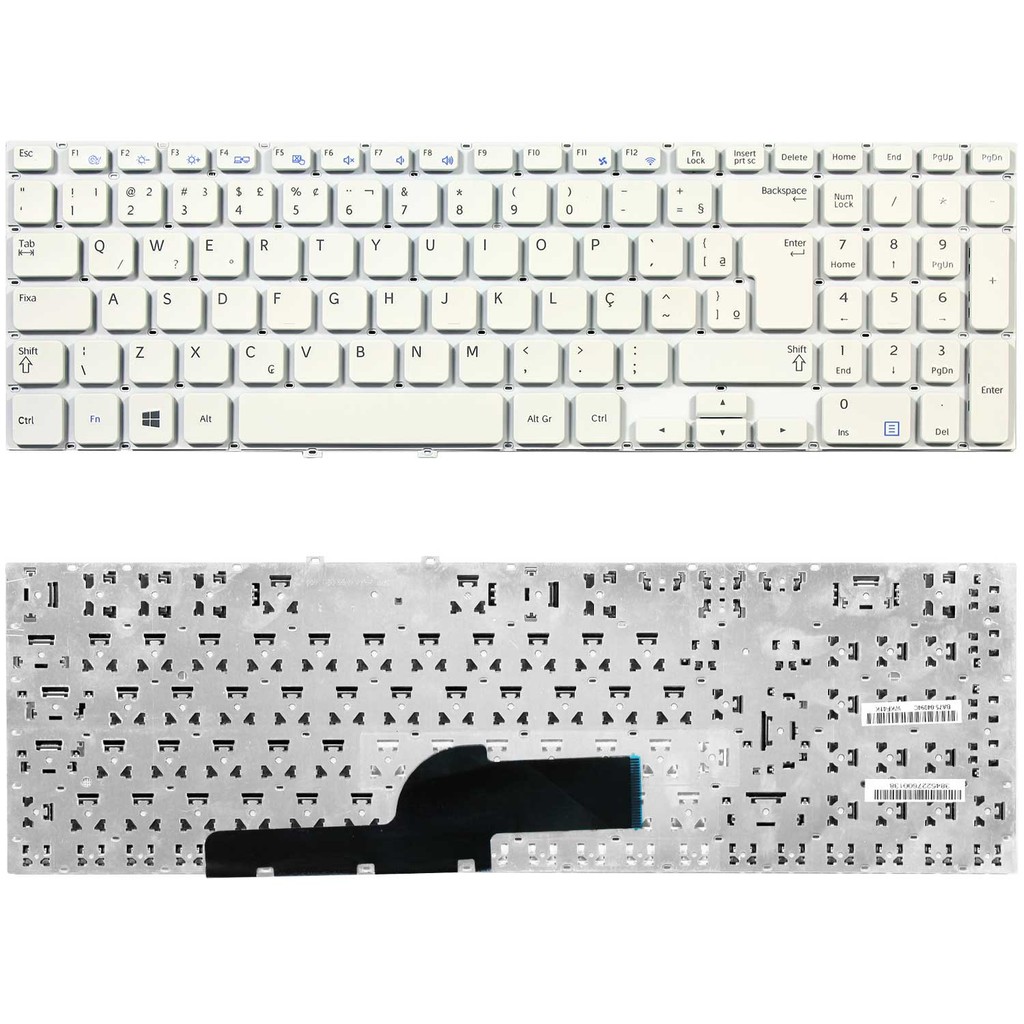Teclado Para Notebook Samsung Np270e5k Np270e5j Np270e5g Np550p5c 9z.n4nsn.01b Branco Layout Br Ç