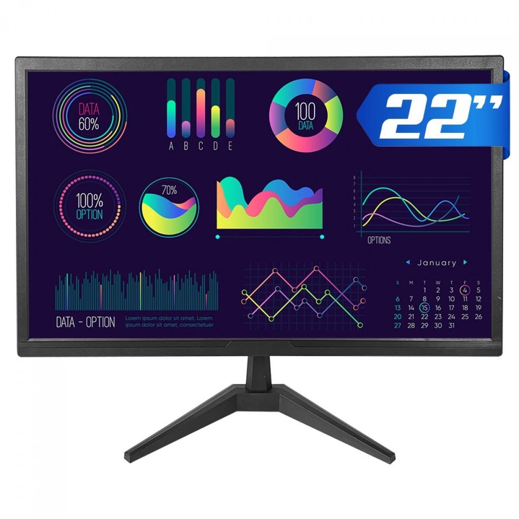 Monitor Dr. Office, 22 Pol, WSXGA+, 75Hz, HDMI/VGA, MDR-0506-22 em Oferta na Shopee
