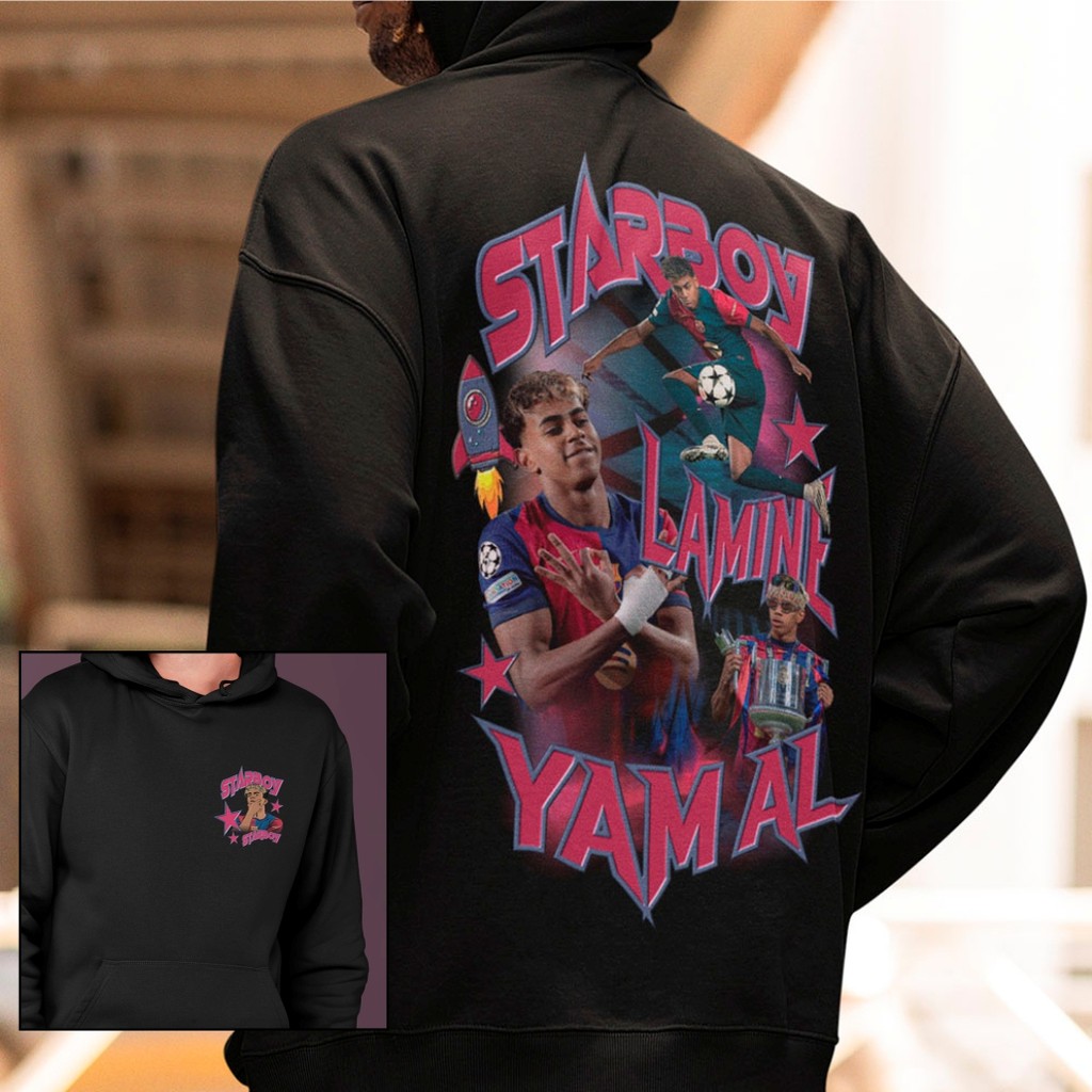 Moletom Lamine Yamal Blusa De Frio Bootleg Jogador Futebol Casaco Com Capuz Agasalho Flanelado