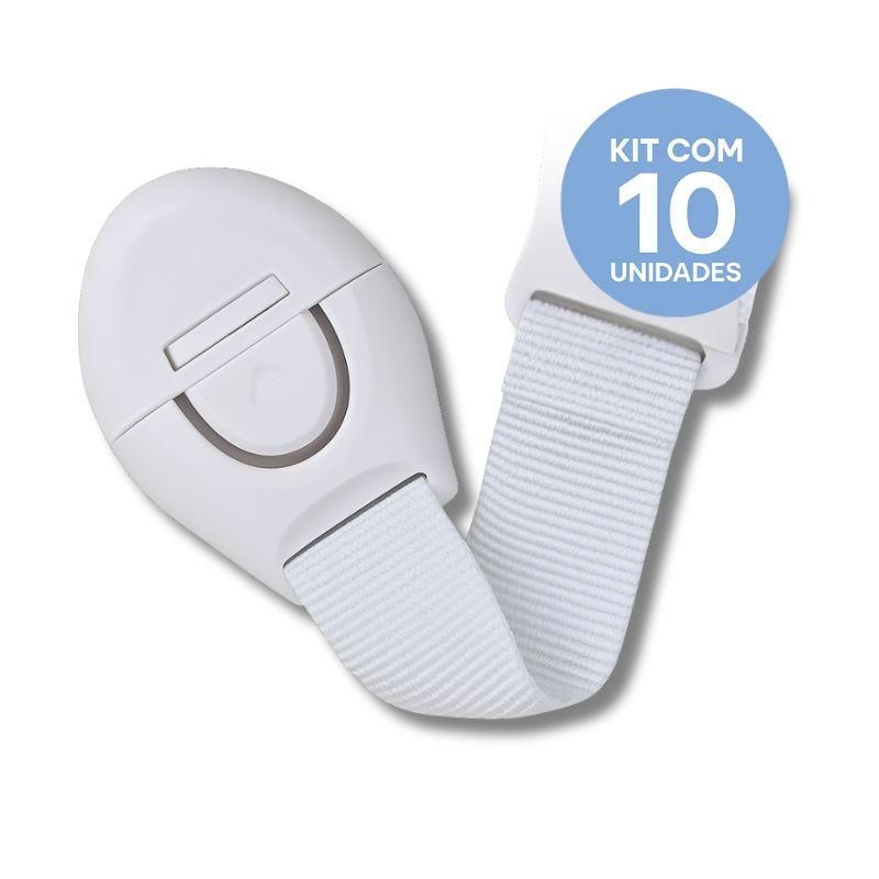 Kit Com 10 - Travas Flexivel Adesivas, Sem Furar Movel Multiuso Travas De Armario P/ Proteção Criancas Para Gavetas