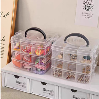 Maleta Organizadora Caixa Organizadora 18 Divisórias Transparente Com Alça Porta Com 3 Andares em Oferta na Shopee