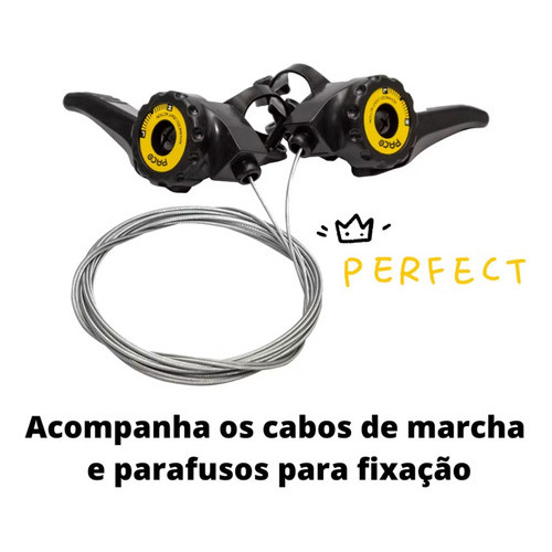 Trocador de Marcha Bike 18V 21V Nylon com 2m Cabo Câmbio MTB Passador Bicicleta