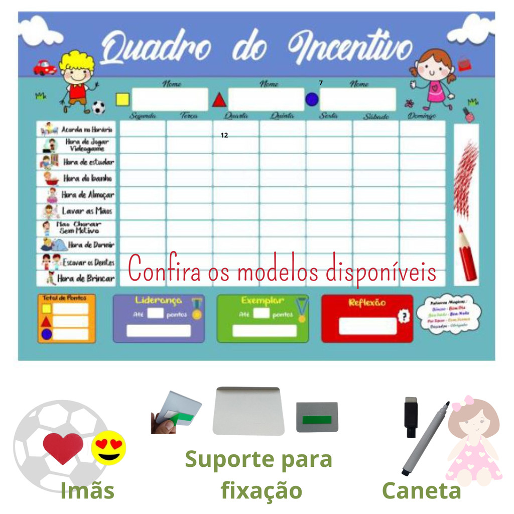 Quadro Lousa Educativo - Incentivo Regras Tarefas Aprendizado Alfabeto Tabuada 29x40cm e 40x60cm em Oferta na Shopee