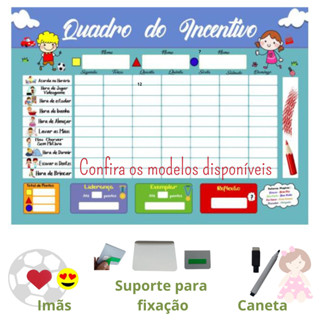 Quadro Lousa Educativo - Incentivo Regras Tarefas Aprendizado Alfabeto Tabuada 29x40cm e 40x60cm em Oferta na Shopee