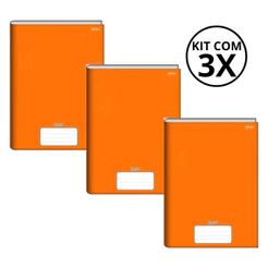 Kit Com 3 Caderno Brochura 96 Fls Pautado Capa Dura - Stiff KITS:KIT 06