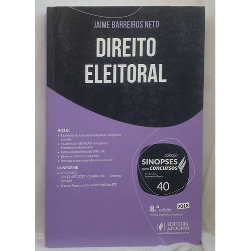 Direito Eleitoral - Coleção Sinopses Para Concursos 40 - Jaime Barreiros Neto