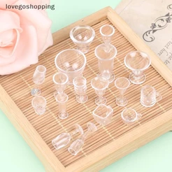 [lovego] 17 Pçs/Lote Prato Copo Tigela Conjunto De Talheres Casa De Bonecas Em Miniatura Boneca Comida Cozinha Sala Esta