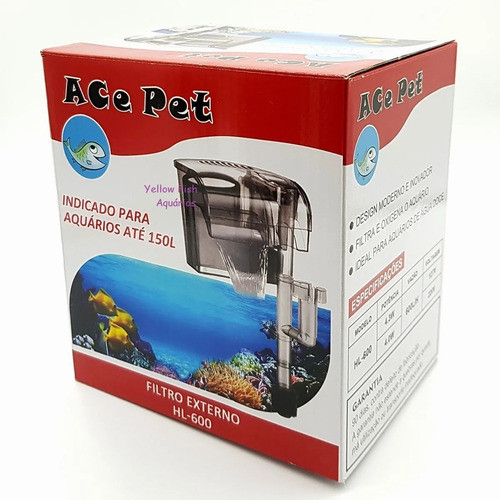 Filtro Externo Ace Pet Hl-600 600lh Até 150 Litros + Brinde