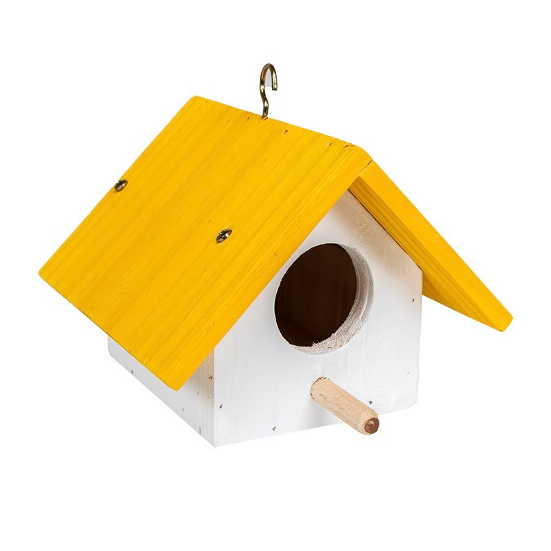 Casa Casinha De Pássaro Passarinho em Madeira Resistente Cor Amarela em Oferta na Shopee