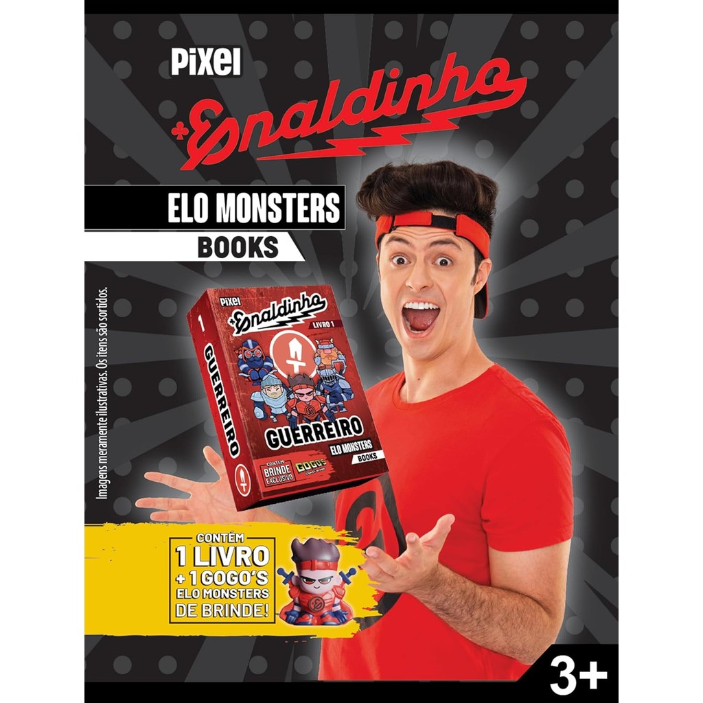 KIT COM 3 ELO MONSTERS BOOKS( MINI LIVRO) ENALDINHO - FLOW PACK - PIXEL em Oferta na Shopee