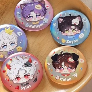 5 Pçs/Set Anime Amor E Deepspace Sylus Rafayel Caleb Zayne Xavier Cosplay Laser Emblema Dos Desenhos Animados 58mm Broch em Oferta na Shopee