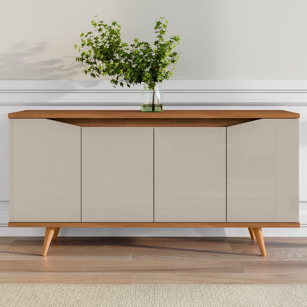 Balcão Buffet Grace 4 Portas Off White/Cedro 050.454 - Casa D em Oferta na Shopee