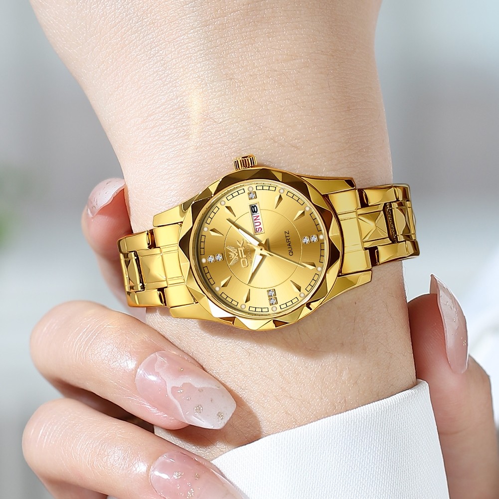 【Local do Brasil】OPK 8151 Relógio feminino original de aço inoxidável luminoso à prova d'água Estilo de pares