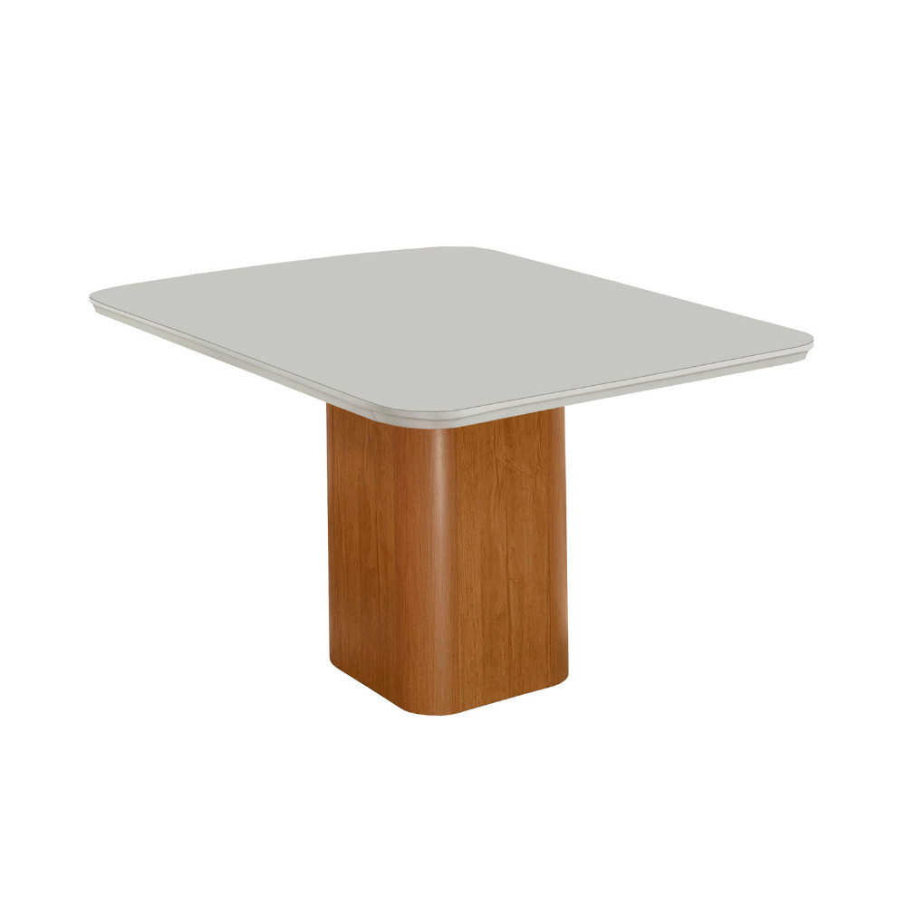 Mesa de Jantar Eloise 90cm Tampo Mdf e Vidro Canto Copo Moderna Mobília em Oferta na Shopee