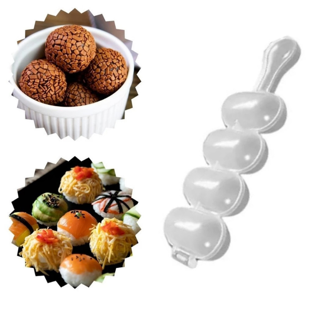 Kit 3 Formas Boleador de Docinhos Brigadeiro Sushi Almondega Modelador Enrolador Molde