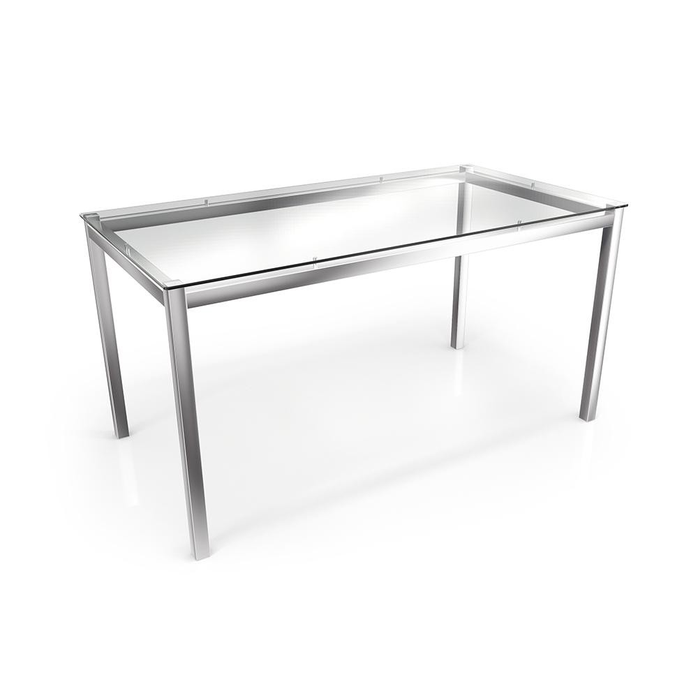 Mesa Reno Kappesberg Cromada com Tampo De Vidro Incolor 150cm em Oferta na Shopee