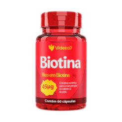 Biotina 45UG 60 Cápsulas - Cabelo Pele e Unha