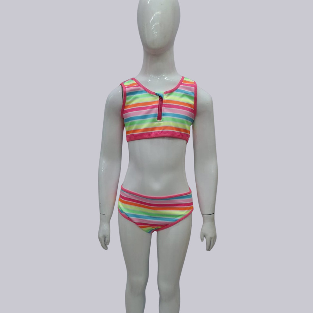 Biquíni Infantil Feminino Arco-Íris UV50 Praia Tamanho 12