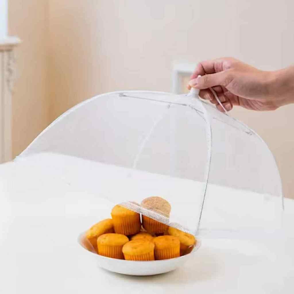 OFERTA Mosquiteiro Tela Protetora Para Alimentos  Modelo Guarda Chuva Tule GRANDE 43CM