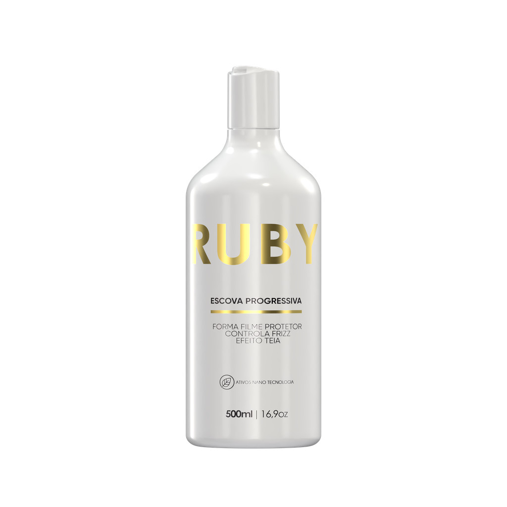 Escova Progressiva Ruby Linha Gold 500ml Sem Formol: Liso Blindado e Brilhante Resultado de Salão