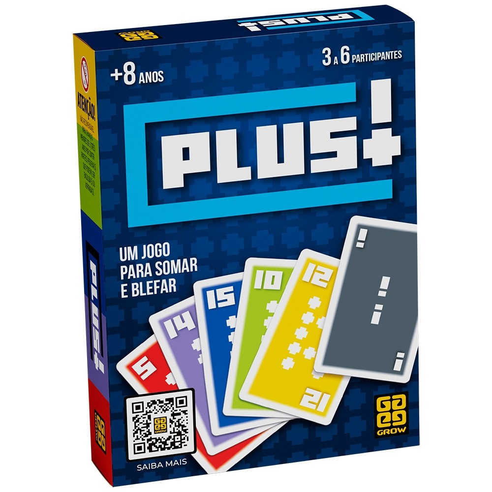 JOGO PLUS! GROW BRINQUEDO 69 CARTAS RACIOCÍNIO MESA BARALHO DESAFIO NÚMERO SOMA MATEMÁTICA BLEFE COR
