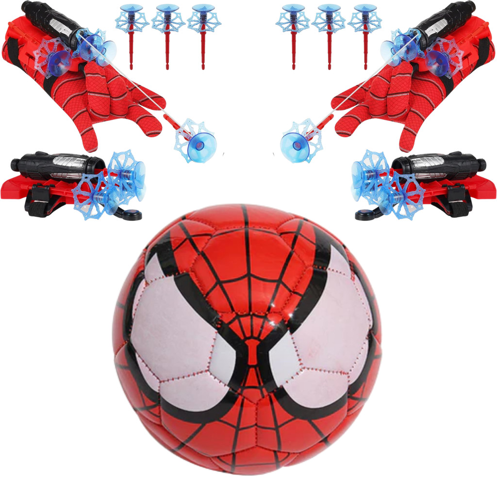 1x Bola Brinquedo Bola Ho mem Aranha  + 2x Luvas Lança Dardos|  Bola +  1x Luva Lança Teia  ou 1x Bola Brinquedo Pre