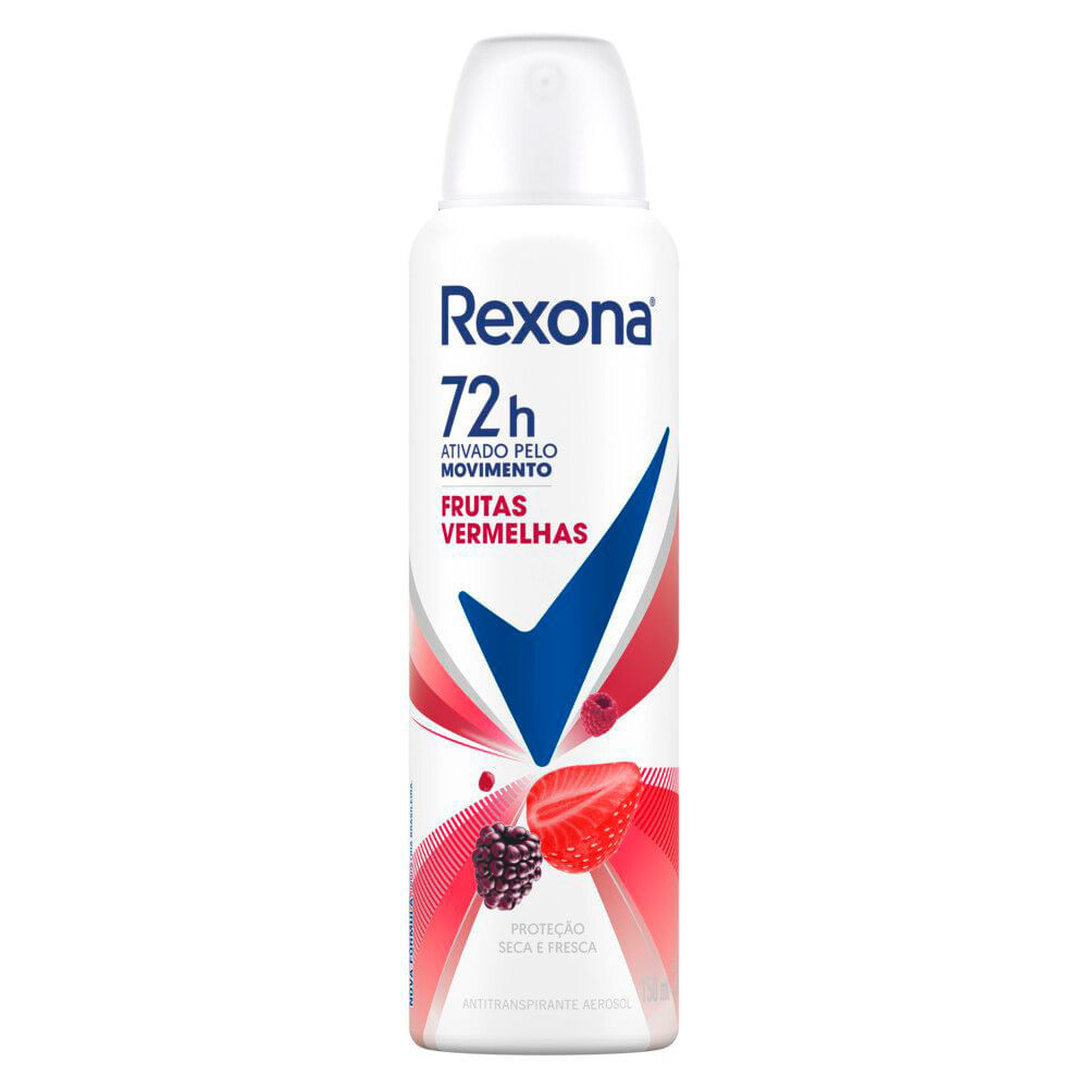 Desodorante Antitranspirante Aerosol Rexona Frutas Vermelhas 72 horas 150ml - Beauty