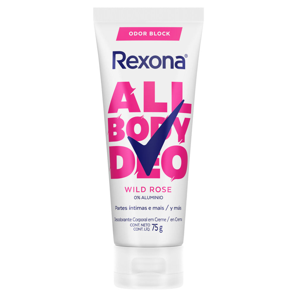 Desodorante Rexona Corporal All Body Deo Wild Rose Creme 75g - Beauty