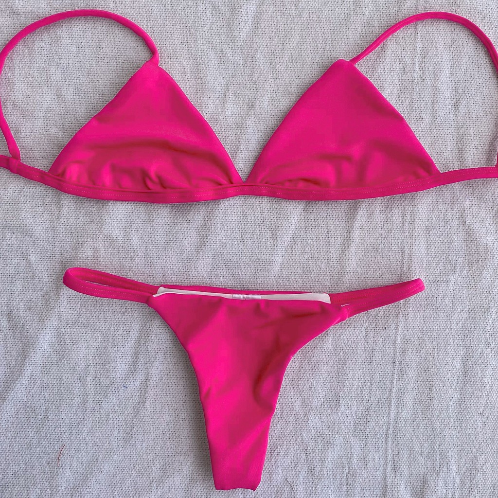 Biquíni top fixo calcinha Fita com Forro Moda Praia para o Verão em Oferta na Shopee