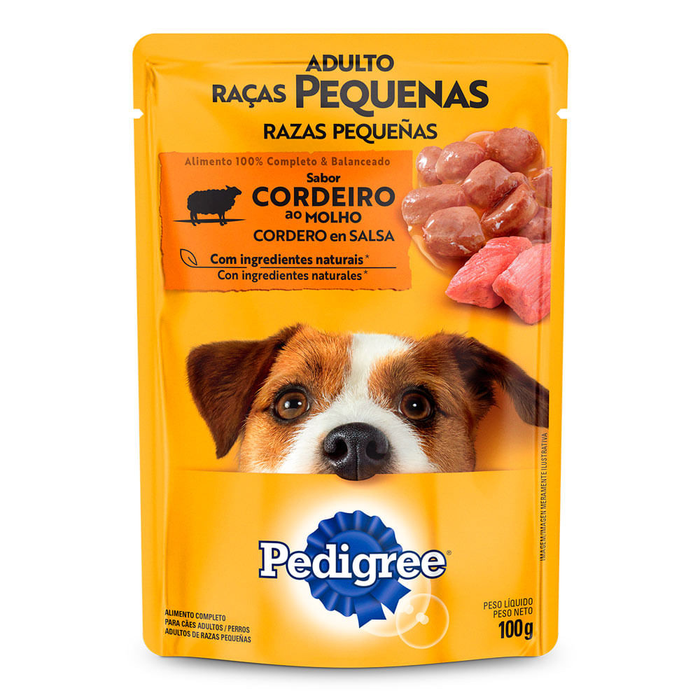 Ração Úmida para Cachorro Pedigree Adulto Sabor Cordeiro ao Molho em Sachê 100g - Pets