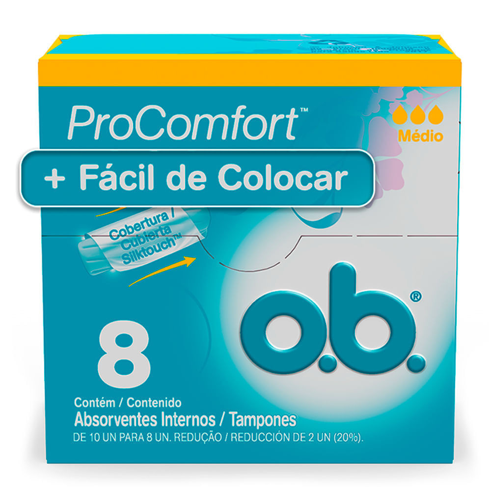 Absorvente O.B Pro Comfort Médio Com 8 Unidades - Health