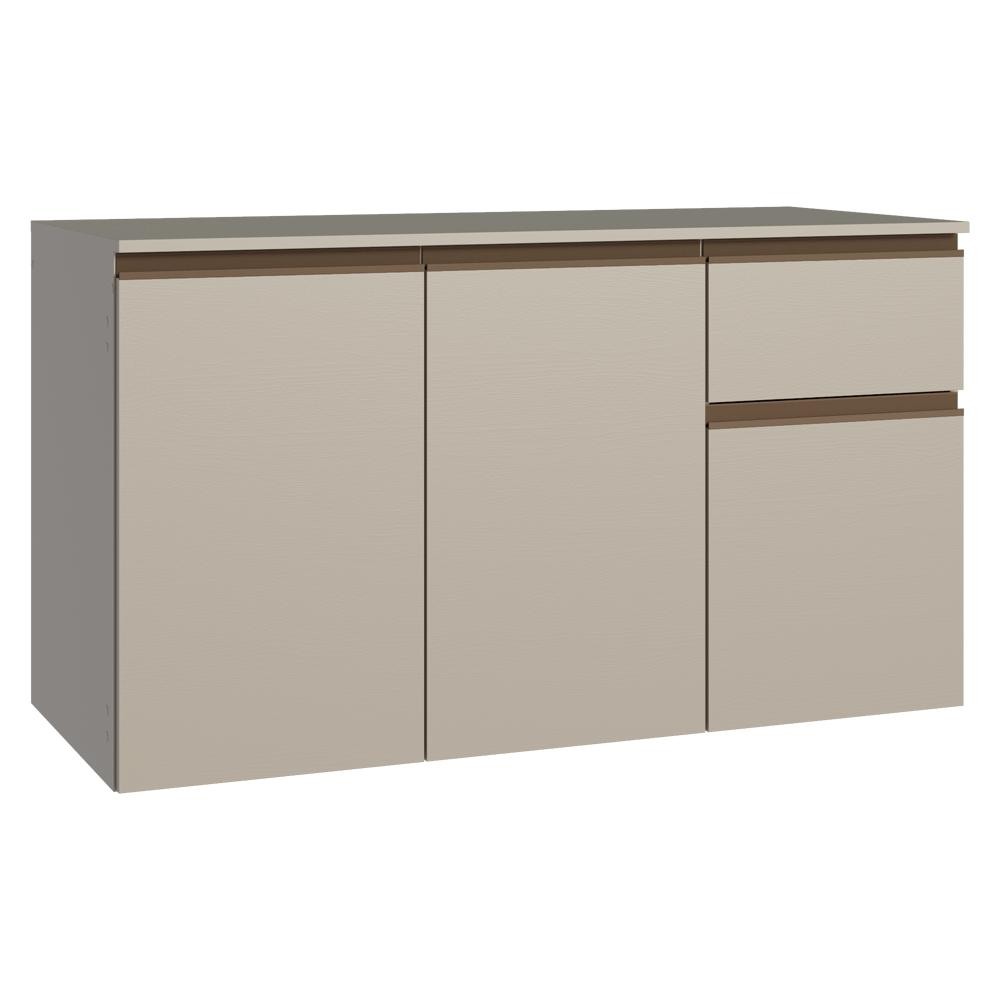 Balcão de Cozinha 120 cm 3 Portas 1 Gaveta Suspenso Crema Nice Madesa em Oferta na Shopee