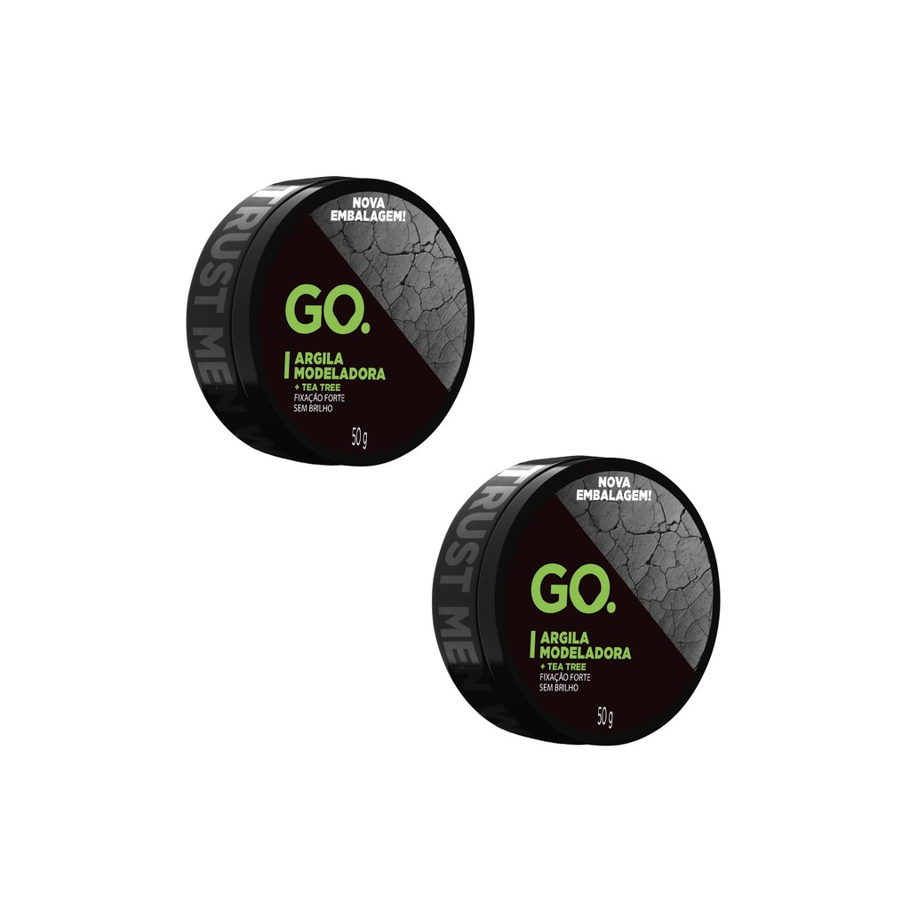 Kit 2 Pomada de Argila Modeladora Go Man fixação forte efeito matte em Oferta na Shopee