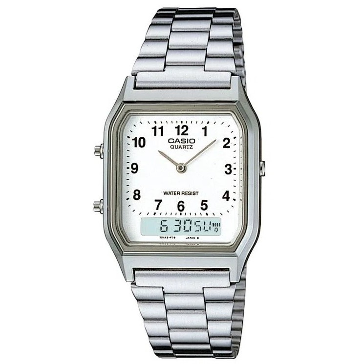 Relógio Casio Vintage AQ-230A-7BMQ Prata em Oferta na Shopee