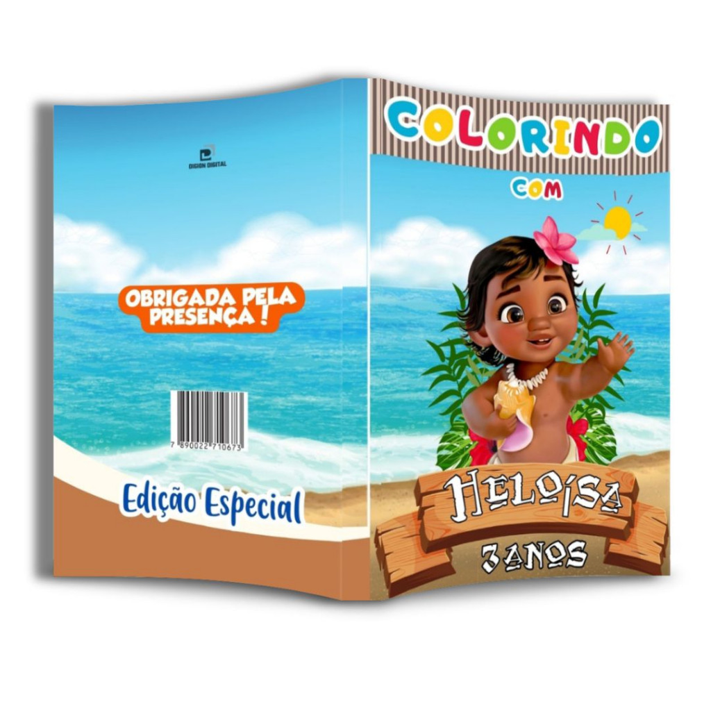 Livro de colorir Moana baby Lembrancinha personalizada