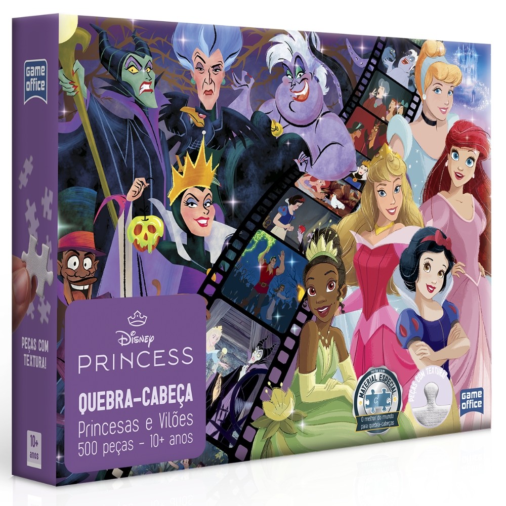 QUEBRA CABEÇA PRINCESAS E VILÕES DISNEY 500 PEÇAS TOYSTER PUZZLE FILMES MAGIA MALÉVOLA ARIEL BRANCA em Oferta na Shopee