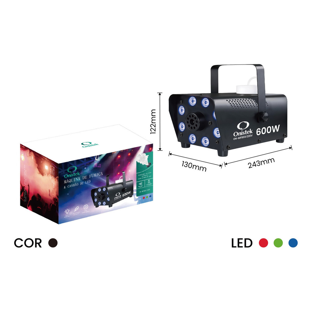 Maquina De Fumaca E Canhao De Led 600w Onistek