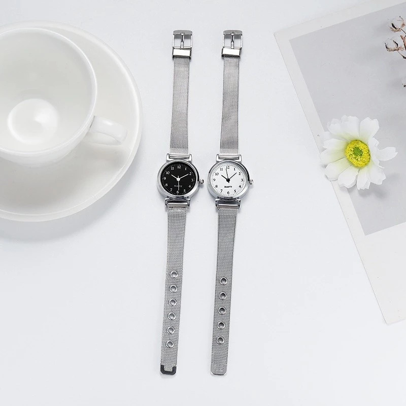 Relógio Feminino Digital Coreano – Luxo e Estilo com Pulseira de Malha Ajustável