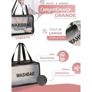Bolsa Necessarie Transparente WashBag Organizadora Impermeáve