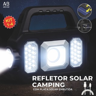 Lanterna Solar Portátil Led Camping com Powerbank 1K Lúmens de Alta Potência USB Bivolt