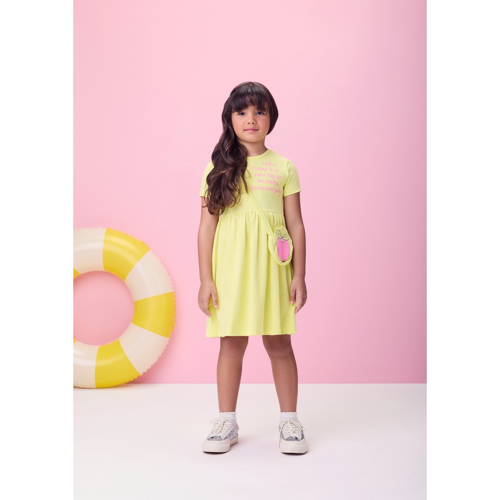 Vestido Momi Infantil Menina Bolsinha Maça Verde 04 ao 16