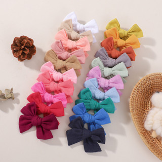 20 Pçs Cor Aleatória Pano Bowknot Hairgripes Alegria Arcos Sólida Meninas Franja De Cabelo Grampo Casual Crianças Acessó em Oferta na Shopee