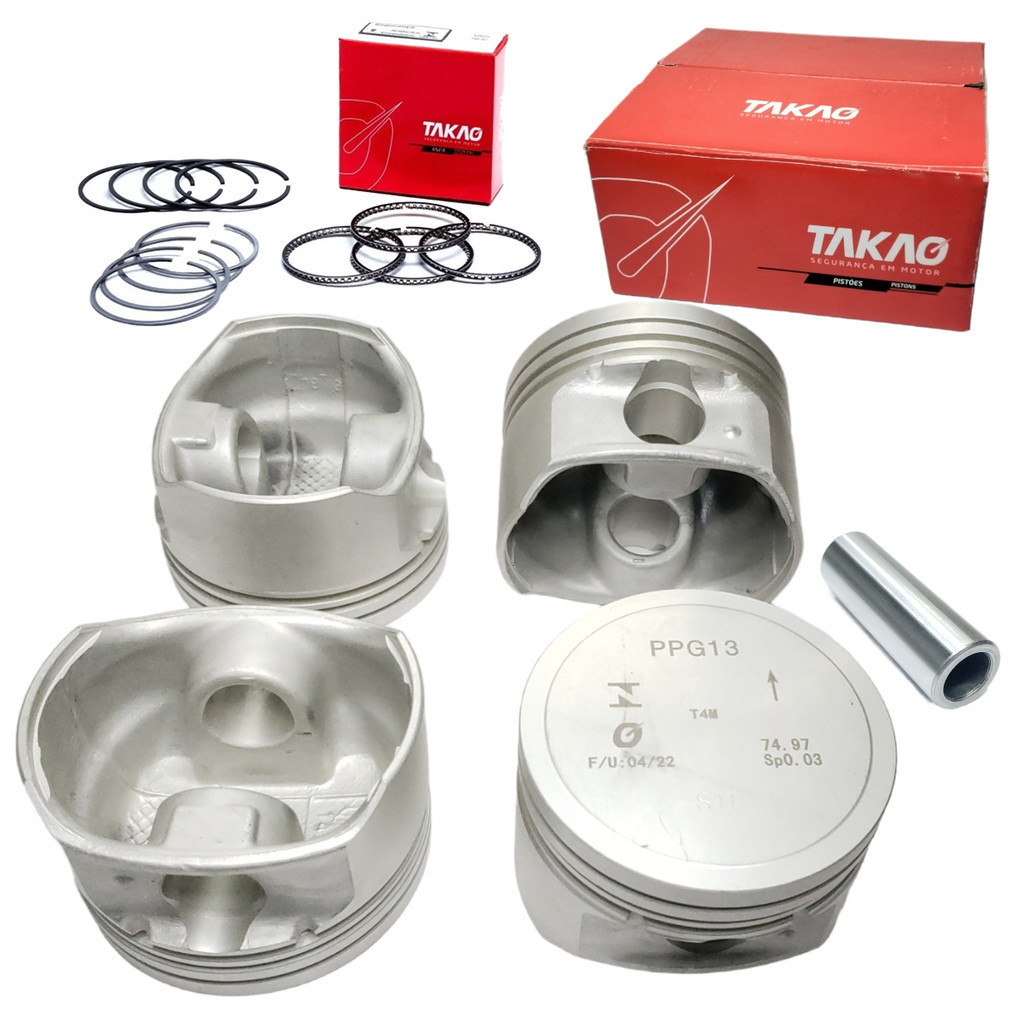 Pistão Com Aneis Std Peugeot 206 207 Hoggar Citroen C3 1.4 8v Tu4m 2004 A 2013 em Oferta na Shopee