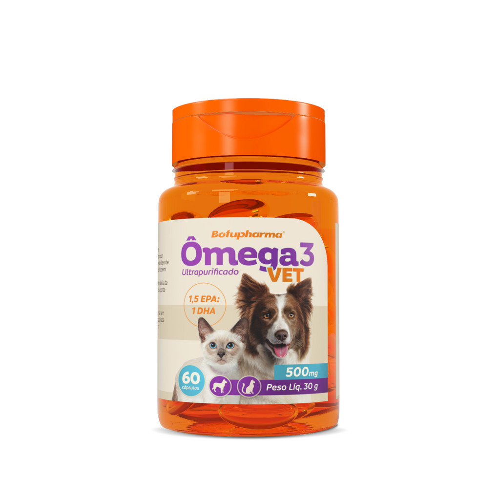 Ômega 3 Vet Suplemento Botupharma  500mg 60 Cápsulas