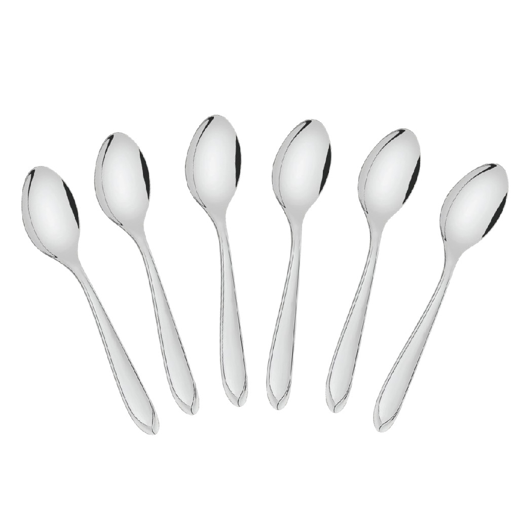 Kit 6 Colheres de Chá Inox Laguna Tramontina Chá Café da Tarde Manhã Mesa Xicara Utensilio - Home & Living