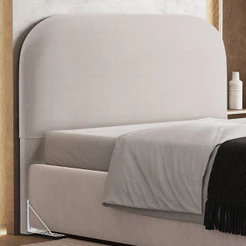Cabeceira Cama Box King 195cm Orgânica Lanna W01 Bouclê Creme - Lyam Decor