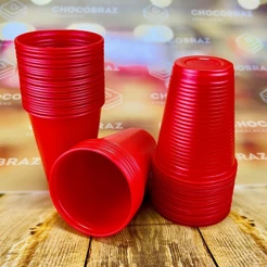 50~250 COPO ANIVERSARIO 200ml VERMELHO FESTAS (CHOCO)